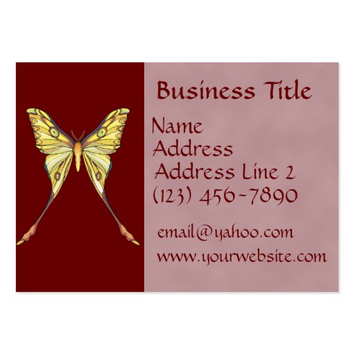 Pretty Yellow Butterfly Business Cards