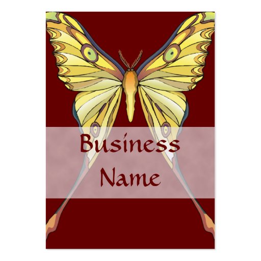 Pretty Yellow Butterfly Business Cards (back side)