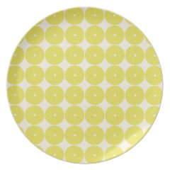 Pretty Yellow Circles Summer Citrus Textured Disks Dinner Plate