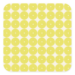 Pretty Yellow Circles Summer Citrus Textured Disks Square Stickers