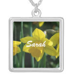 Pretty yellow daffodil flowers necklaces