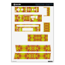 pretty yellow pink lace look pattern nintendo wii skin