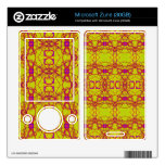 pretty yellow pink lace look pattern skin for zune