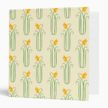 Pretty Yellow Spring Daffodils Vinyl Binders