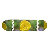 Pretty Yellow Tulip Skateboard