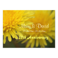 Pretty yellow wild flower dandelion anniversary custom announcements
