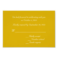 Pretty yellow wild flower dandelion wedding RSVP Custom Invitations