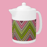 Pretty Zig Zag Pattern Ceramic Ware teapots