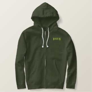 PREY Zipper Hoodie - Green embroideredshirt