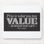 Price is what you page - white on black mouse pads