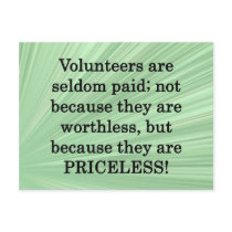 Priceless Volunteers postcards