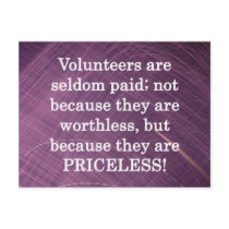 Priceless Volunteers postcards