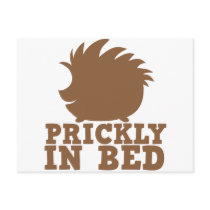 prickly in bed post card