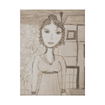Pride and Prejudice sepia Canvas Prints