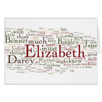 Pride and Prejudice Word Cloud Greeting Card