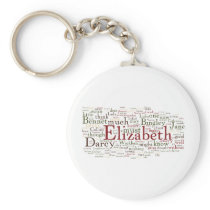 Pride and Prejudice Word Cloud Keychain