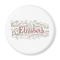 Pride and Prejudice Word Cloud Magnet