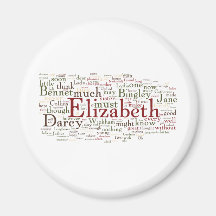 Pride and Prejudice Word Cloud Magnet