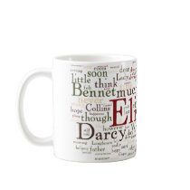 Pride and Prejudice Word Cloud Mugs