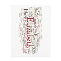 Pride and Prejudice Word Cloud Post Card