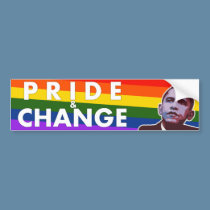 Pride & Change - Obama Political Bumper Sticker bumper stickers by evarmy98x Pride & Change - Obama Political Bumper Sticker bumper stickers