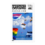 Pride Flags Flying Over the Sea postage