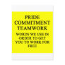 pride in team work joke postcard