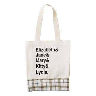 Pride & Prejudice Typography List Zazzle HEART Bag