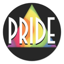 Pride Triangle Rainbow Swirl Round Stickers