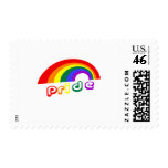 "Pride" with rainbow