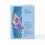 Priest Christams Card with Mary and Infant Jesus