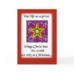 Priest Christmas Star Greeting Cards