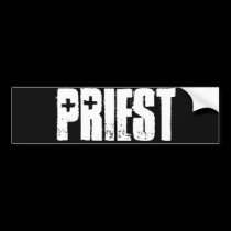 PRIEST CROSS STICKER bumper stickers