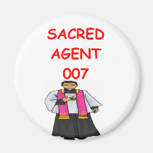 priest secret agent refrigerator magnets