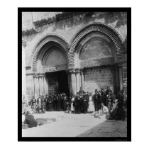 Priests in front of Holy Sepulchre Jerusalem 1880 posters
