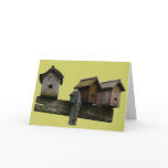Prim Birdhouses in a Row Cards