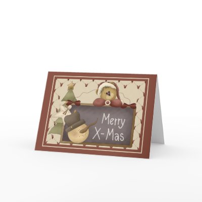 Prim Christmas Greeting Cards by RainbowCards