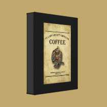 Prim Coffee Print, Old Coffee Sign Wrapped Canvas canvas prints