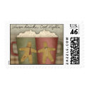Prim Country Christmas Winter Coffee Mugs Stamp