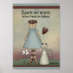 Prim Country Raggedy Ann Doll with Cat posters