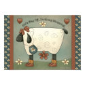 Prim Country Whimsical Sheep Poster posters