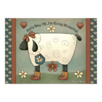 Prim Country Whimsical Sheep Poster posters