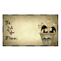 Prim Crows & Flowers - Gift Tags business cards by mrssocolov2 Prim Crows & Flowers - Gift Tags business cards