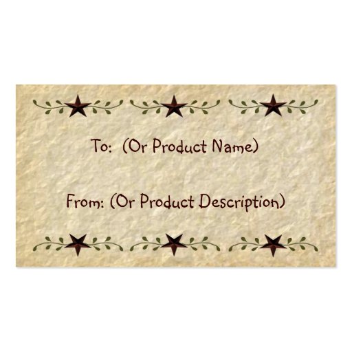 Prim Faith Family Friends Tag Business Cards (back side)