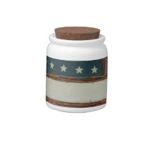 Prim garlic American Flag design Candy Jar candy jars