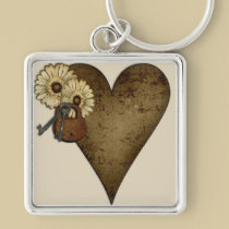 Prim Heart Keyring keychains