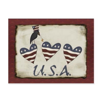Prim Patriotic Postcard by StarStock