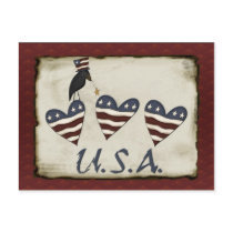 Prim Patriotic Postcard