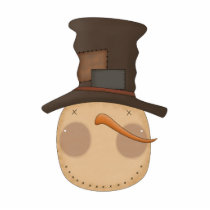 prim snowman head with hat photo sculptures