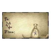 Prim Teddy Bear - Gift Tags business cards by mrssocolov2 Prim Teddy Bear - Gift Tags business cards